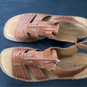 Natural Soul Brown Leather Sandals
